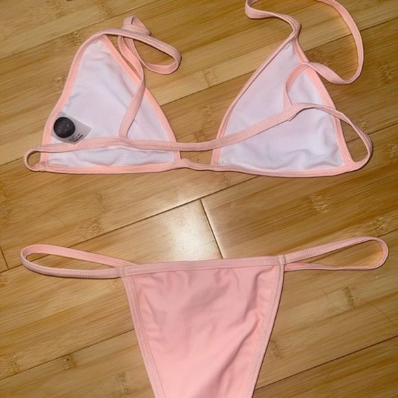 Light Pink Basic Swim Bikini Set - Picture 3 of 5